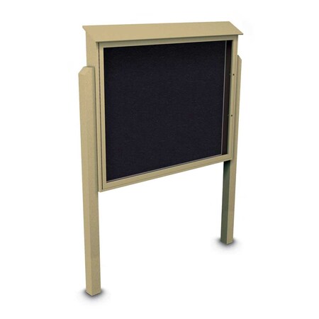 United Visual Products Sliding Door Indoor Enclosed Corkboard, 4 UV9025ACSH4824-BLACK-DBURGU